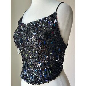 Free People Fun At Parties Sequin Open Back Lace Up Festival Indie Sleaze XL NWT